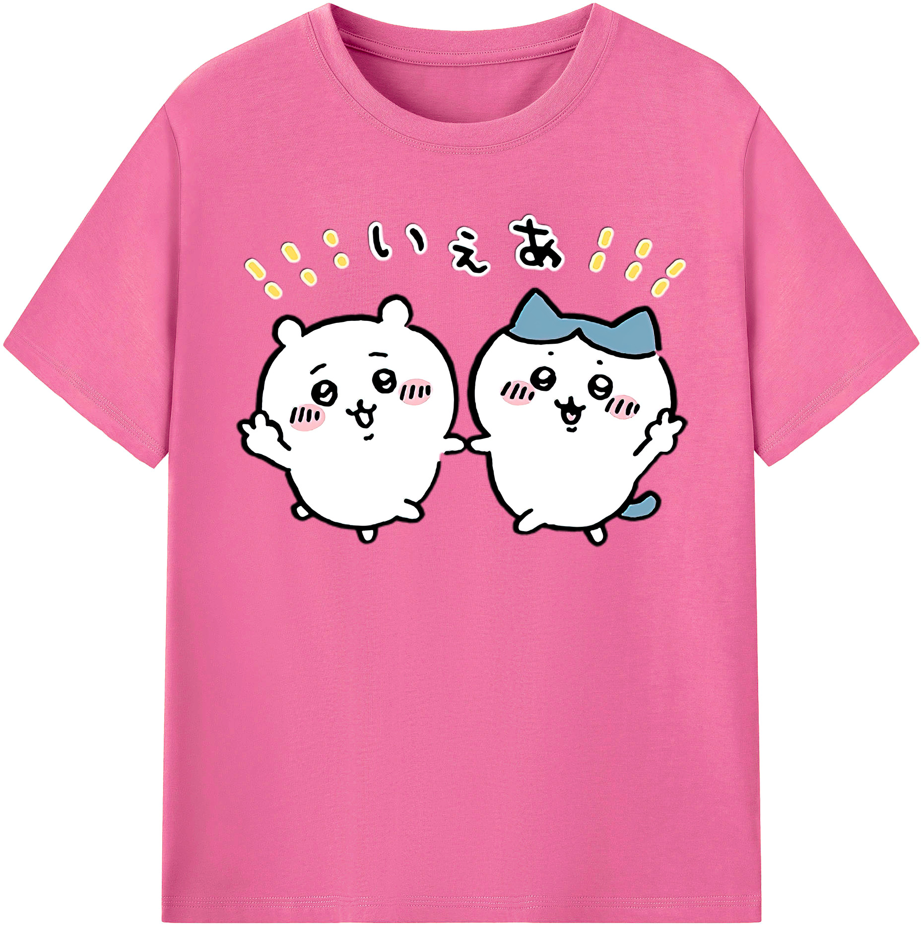 （画像用） ちいかわ ハチワレ Chii-kawa hachiware レディースカジュアルプリントTシャツ（綿100％）